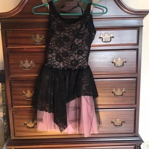 black and pink lace dance costume